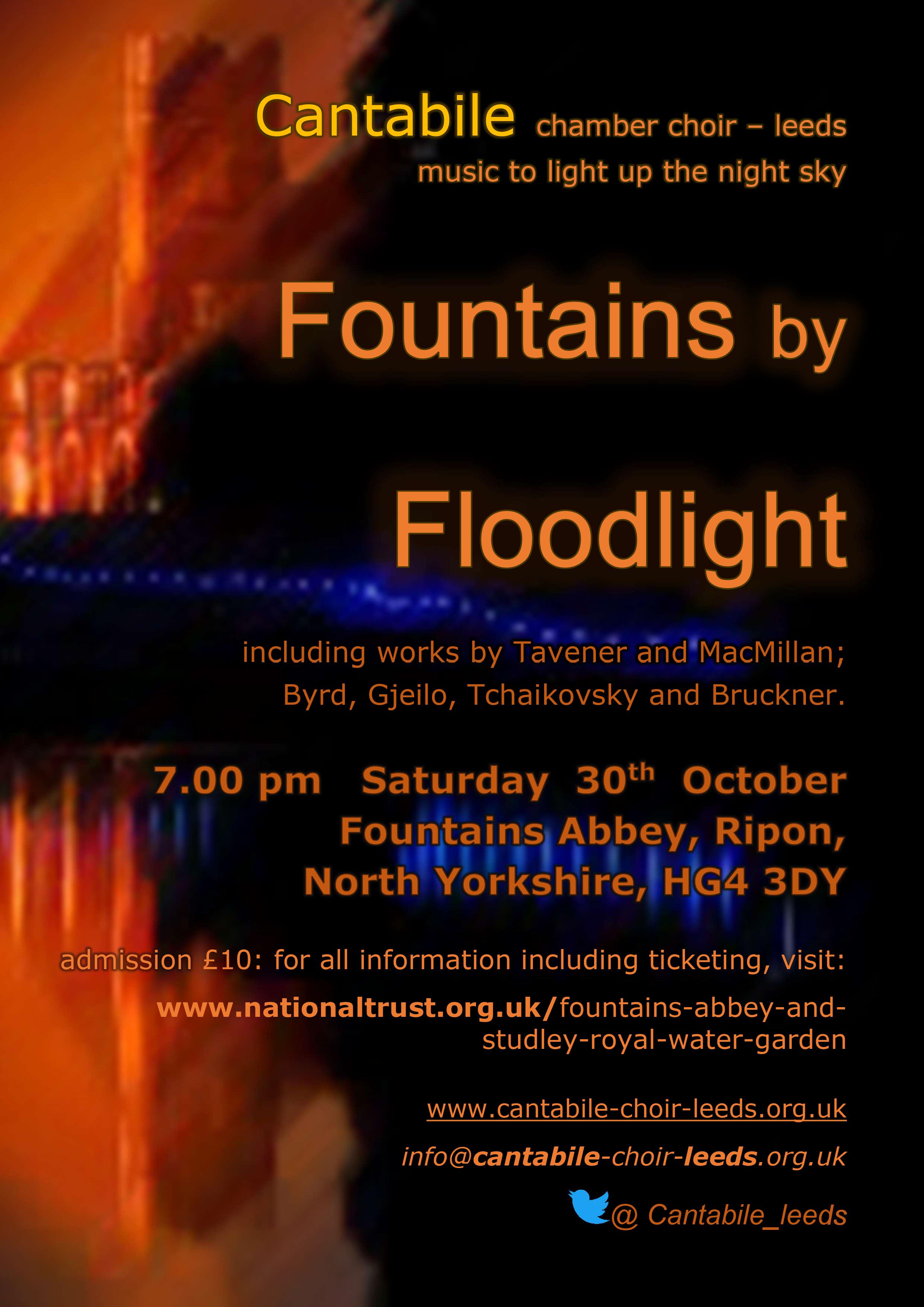 flyer for Fountains Abbey concert 2021
